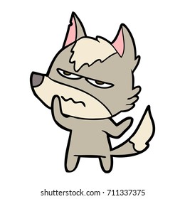 caricatura de lobo fastidiado
