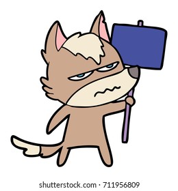 cartoon annoyed wolf