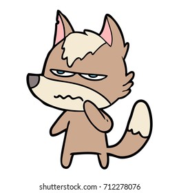 cartoon annoyed wolf
