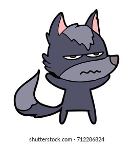 caricatura de lobo fastidiado