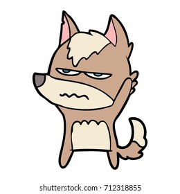 desenho animado lobo irritado