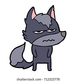 cartoon annoyed wolf