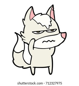 caricatura de lobo fastidiado