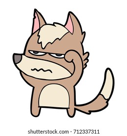 caricatura de lobo fastidiado