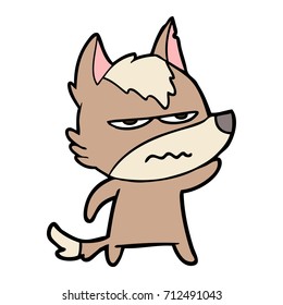 caricatura de lobo fastidiado