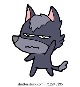cartoon annoyed wolf