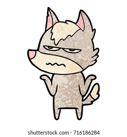 caricatura de lobo fastidiado