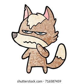 caricatura de lobo fastidiado