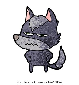 caricatura de lobo fastidiado