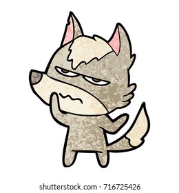 caricatura de lobo fastidiado