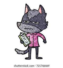 desenho animado lobo irritado