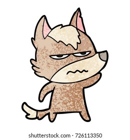 caricatura de lobo fastidiado