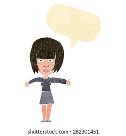 cartoon annoyed woman  with speech bubble