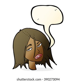 cartoon annoyed woman with speech bubble