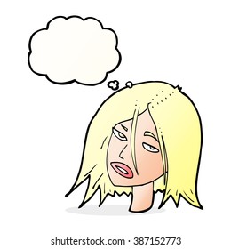 cartoon annoyed woman with thought bubble