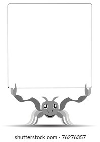 cartoon ant with banner