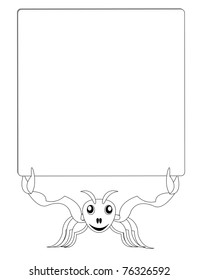 cartoon ant with banner