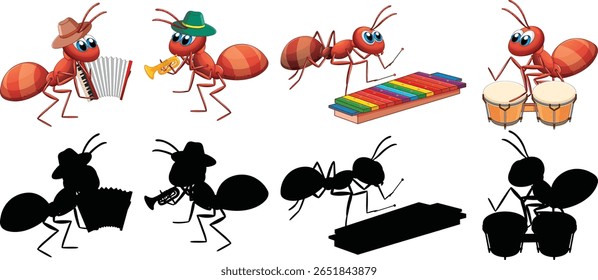 Cartoon Ant Clipart - Design isolado do vetor
