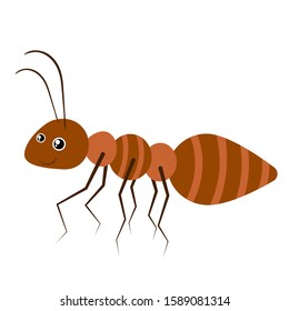 Cartoon ant. Vector illustration on a white background. Drawing for children.