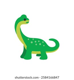 Cartoon antarctosaurus dinosaurs character of giant dino animals. Green sauropod on white background. 