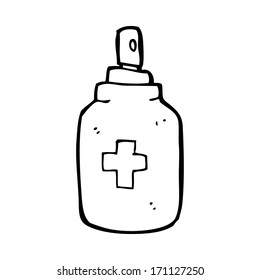 aerosol antiséptico de dibujos animados