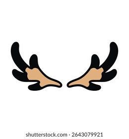 Cartoon antlers decorate festive party against white background