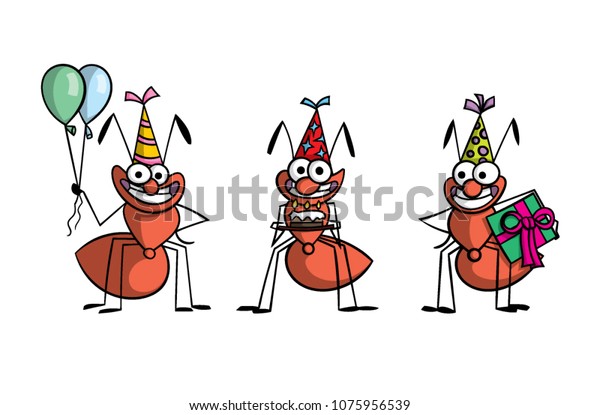 Cartoon Ants Having Birthday Party Stock Vector (Royalty Free ...