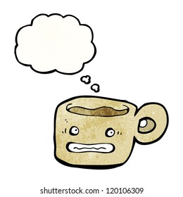 taza de café ansioso de dibujos animados