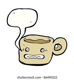 taza de café ansioso de dibujos animados