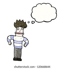 cartoon anxious man