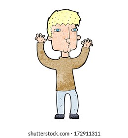 cartoon anxious man