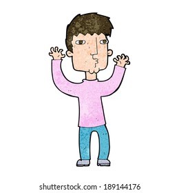 cartoon anxious man