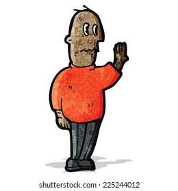 cartoon anxious man