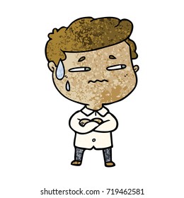 caricatura hombre ansioso