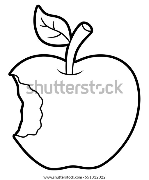 Cartoon Apple With Bite