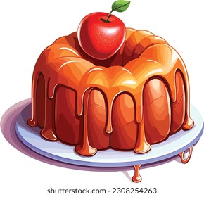 Cartoon Apple cake tshirt design, Vector, illustration