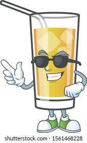 Cartoon apple cider with the character super cool