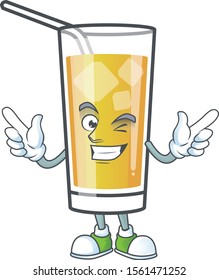 Cartoon apple cider with the character wink
