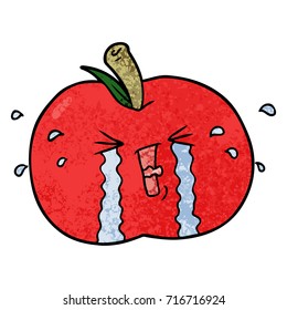 cartoon apple crying