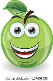 Cartoon apple with emotion