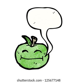 cartoon apple with face
