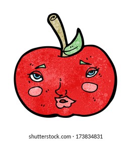 cartoon apple with face