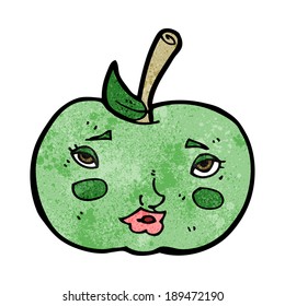 Cartoon-Apfel mit Gesicht