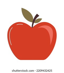 Cartoon apple fruit flat illustration