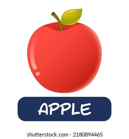 cartoon apple fruit vector isolated on white background