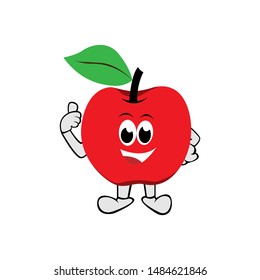 Cartoon apple giving thumbs up