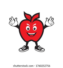 Cartoon apple giving thumbs up