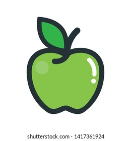 cartoon apple green vector image