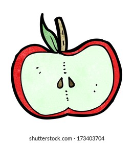 media manzana de dibujos animados