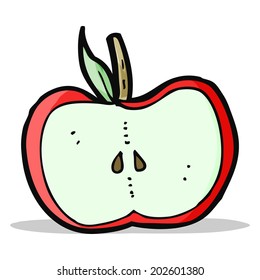 cartoon apple half